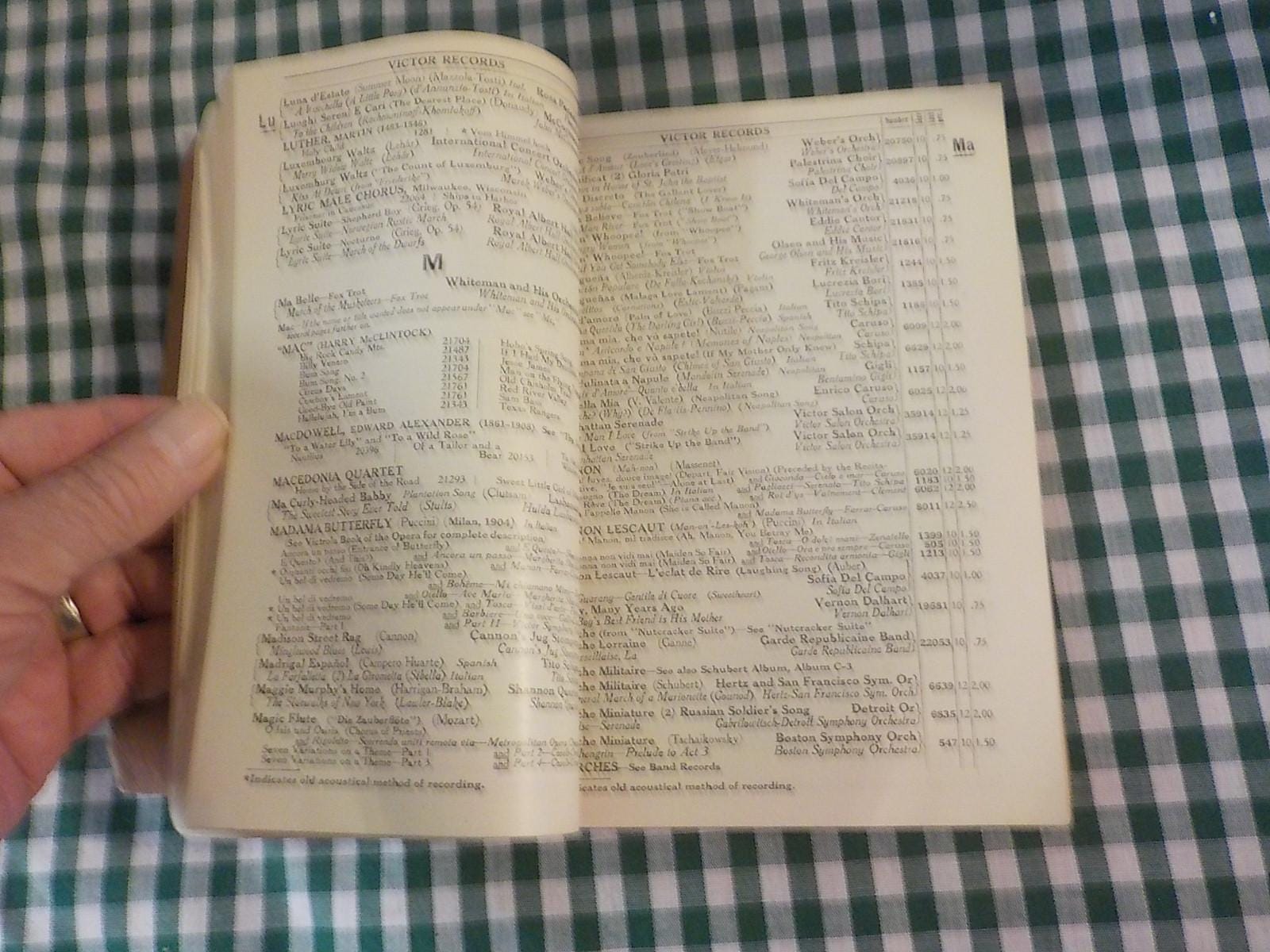 Catalog of Victor Records 1930 with Biographic Material & Opera Notes