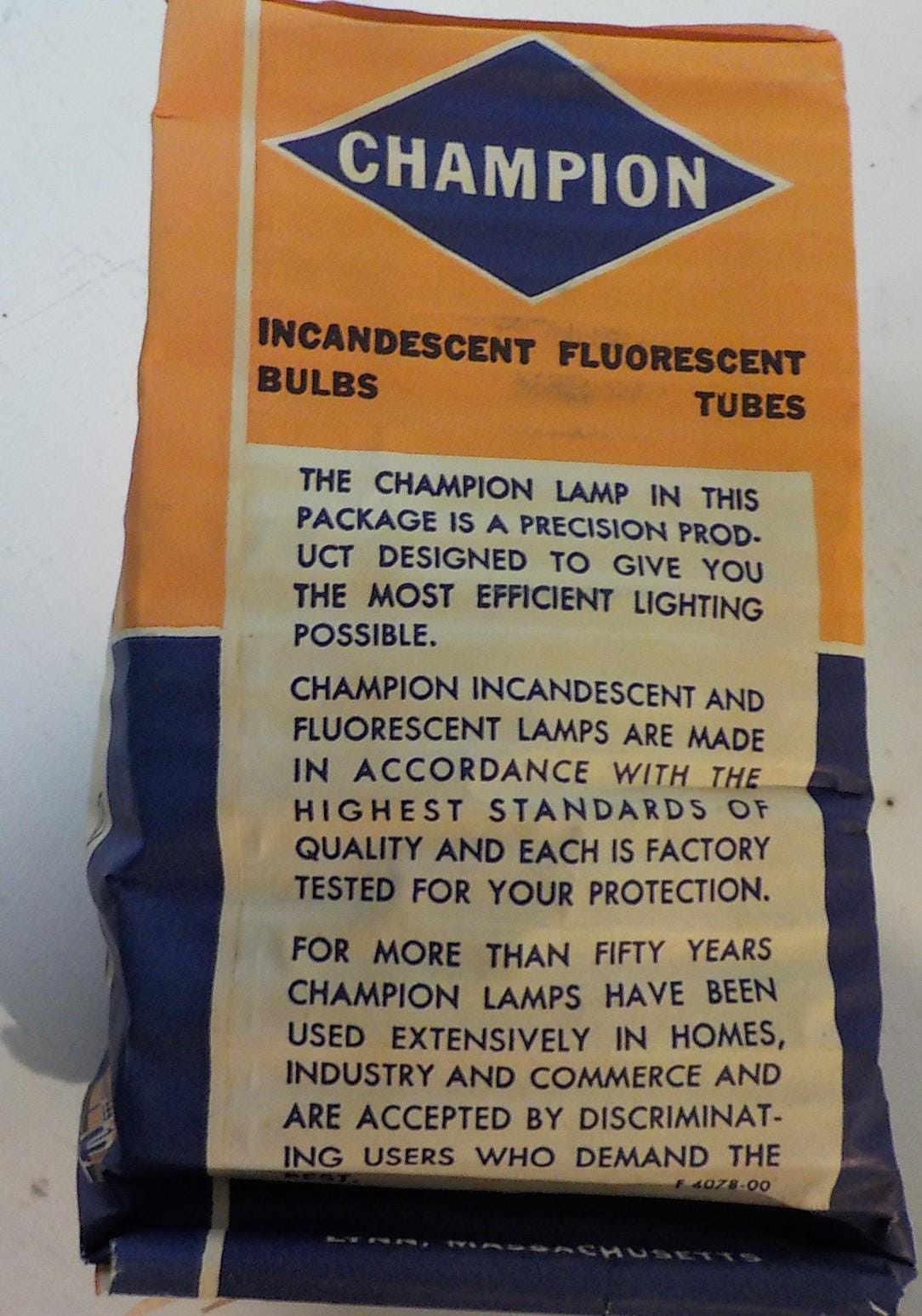 Champion 1000W Floodlight Bulbs | Base Down or Horizontal | New Old Stock | Pack of 6