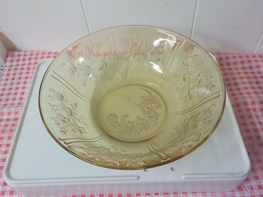 Antique Jeannette Floragold Depression Glass 10" Bowl