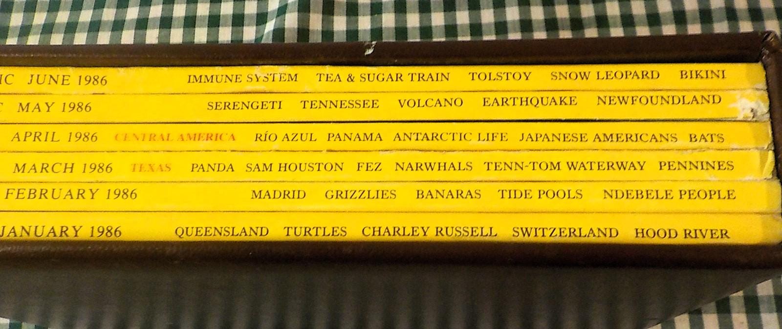 National Geographic Magazine Jan–June 1986 — 6-Issue Set with Protective Slip Cover