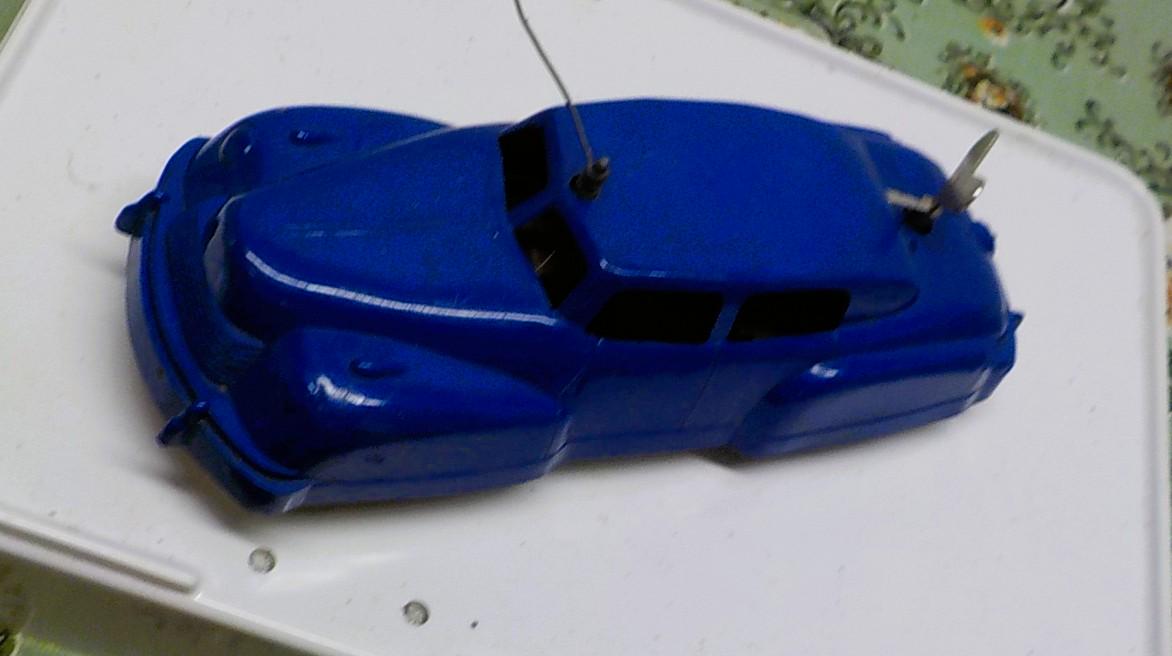 1950s Blue Sedan Tin Wind Up Toy Car -it does Winds Up item 1078