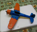 Hubley Kiddie Toy Metal Airplane — WWII Folding Wings & Wheels, Aircraft Carrier Model #1077