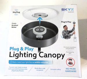 Sky Plug 5 in. Brushed Nickel Plug and Play Lighting Canopy New lot 2431