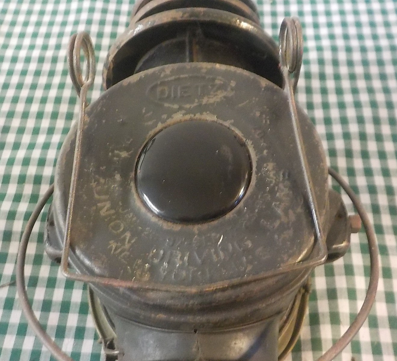 Antique Dietz Union Kerosene Driving Lamp Lantern Circa 1906 with Oil Font