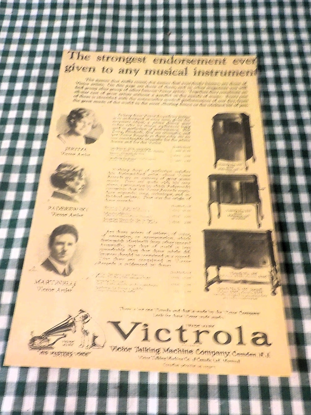 1900 Victrola Talking Machine Original Advertisement B 225