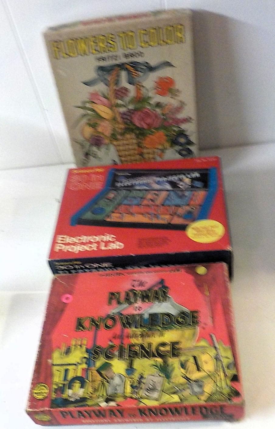 Science Fair 30-in-One Electronic Project Lab + Vintage Kids Activity Lot | Lot 2432