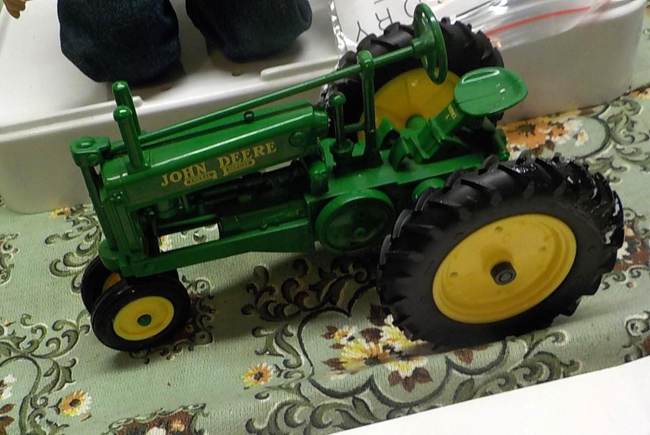 Danbury Mint Charlie John Deere Porcelain Doll with Tractor, Boxed