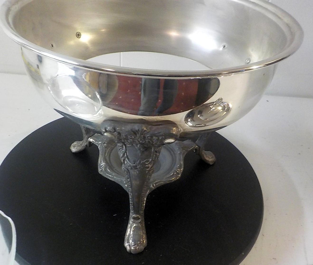 Anchor Hocking Fire-King Glass Covered Bowl / Silverplate Warmer lot 2458