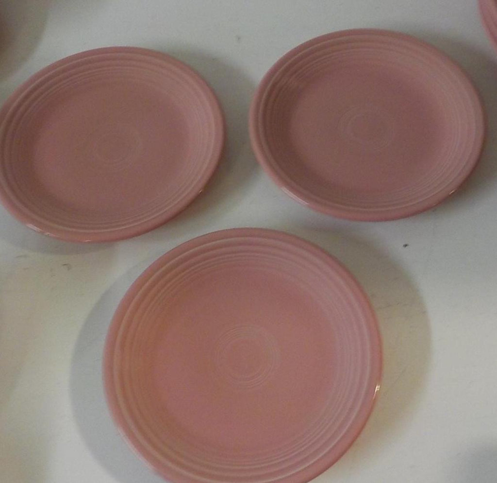 Vintage Fiestaware Rose Pink 7-Inch Lunch Plates — Set of 3, Made in USA