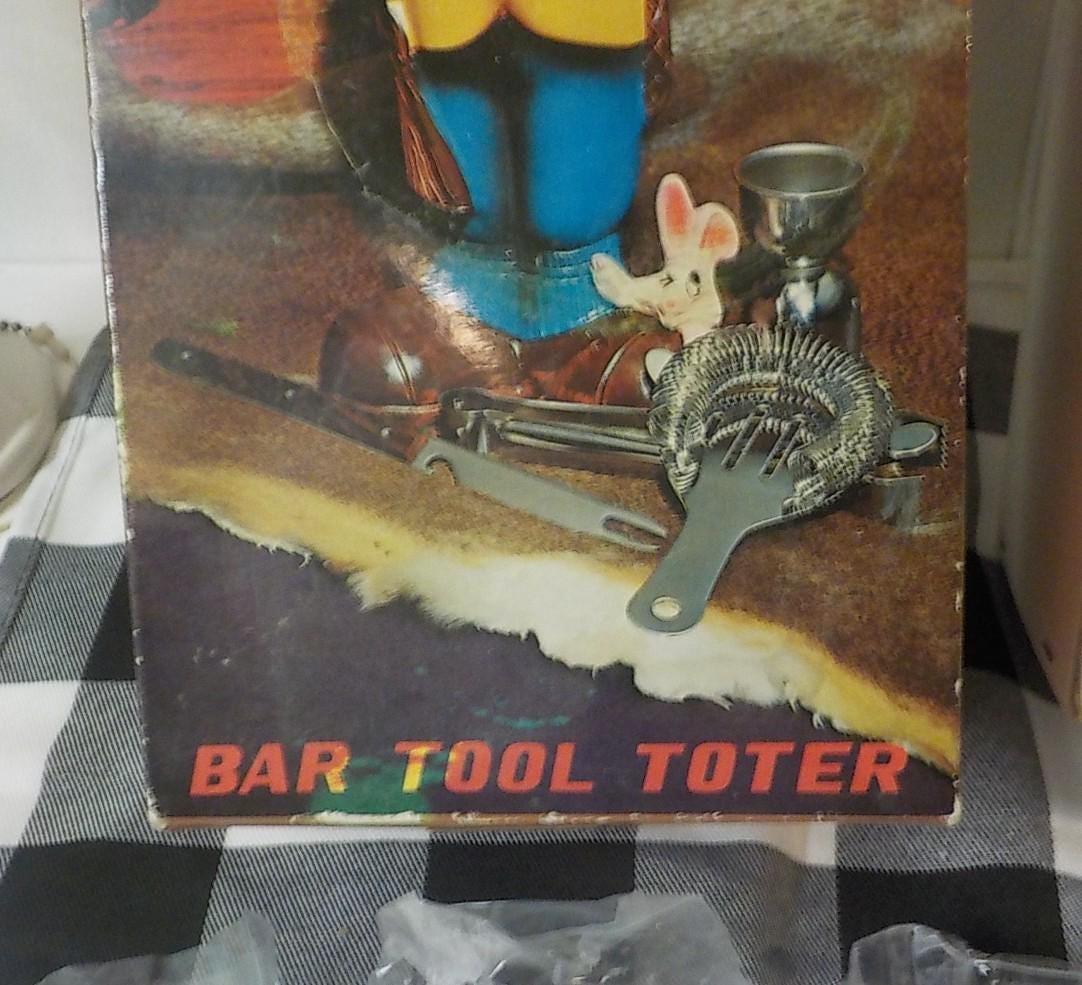 Vintage 1950s Ceramic Big Game Hunter Bar Tool Toter — 11", Made in Japan (Lot 2246)