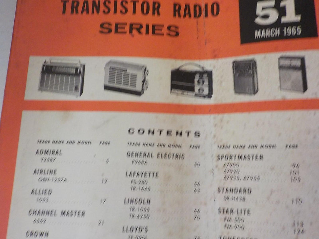 Sams Photofact Transistor Radio Service Manual TSM-51 (1965)