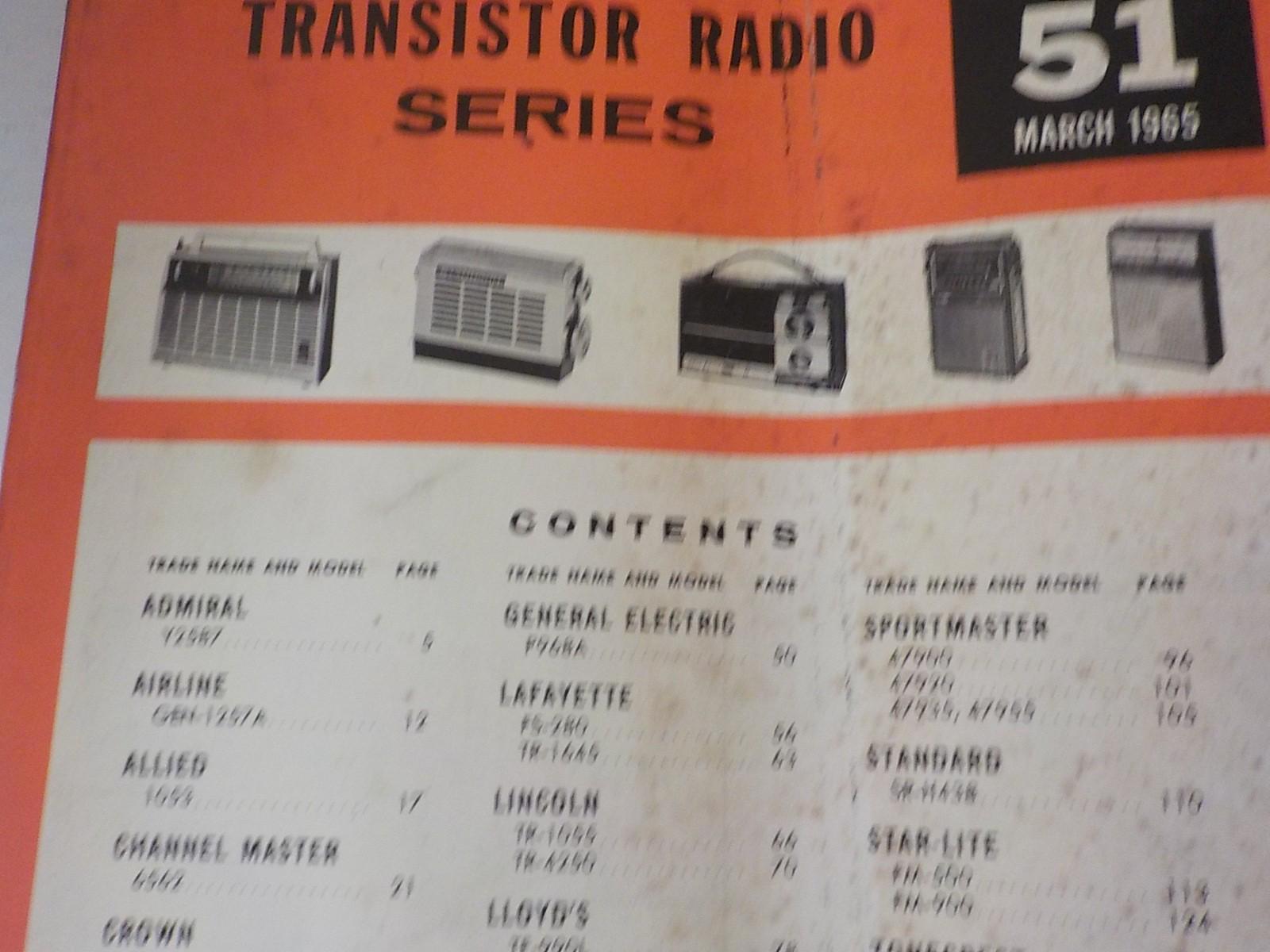 Sams Photofact Transistor Radio Service Manual TSM-51 (1965)