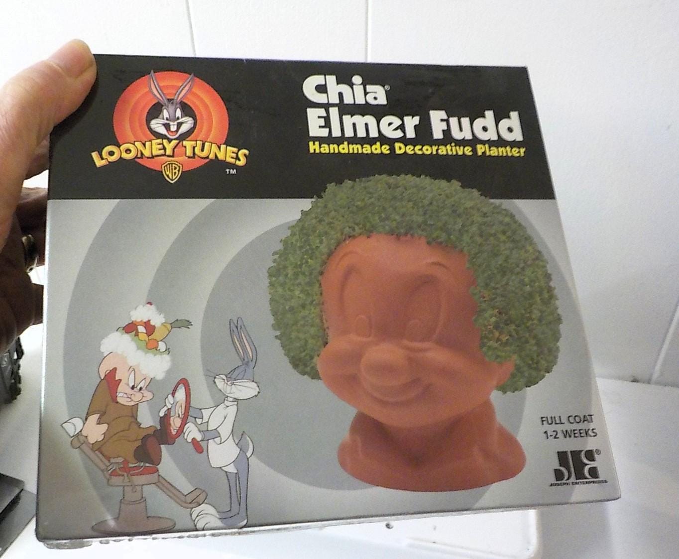 Elmer Fudd Chia Pet Planter — Looney Tunes Warner Bros. 1998, Factory Sealed | Lot 2304