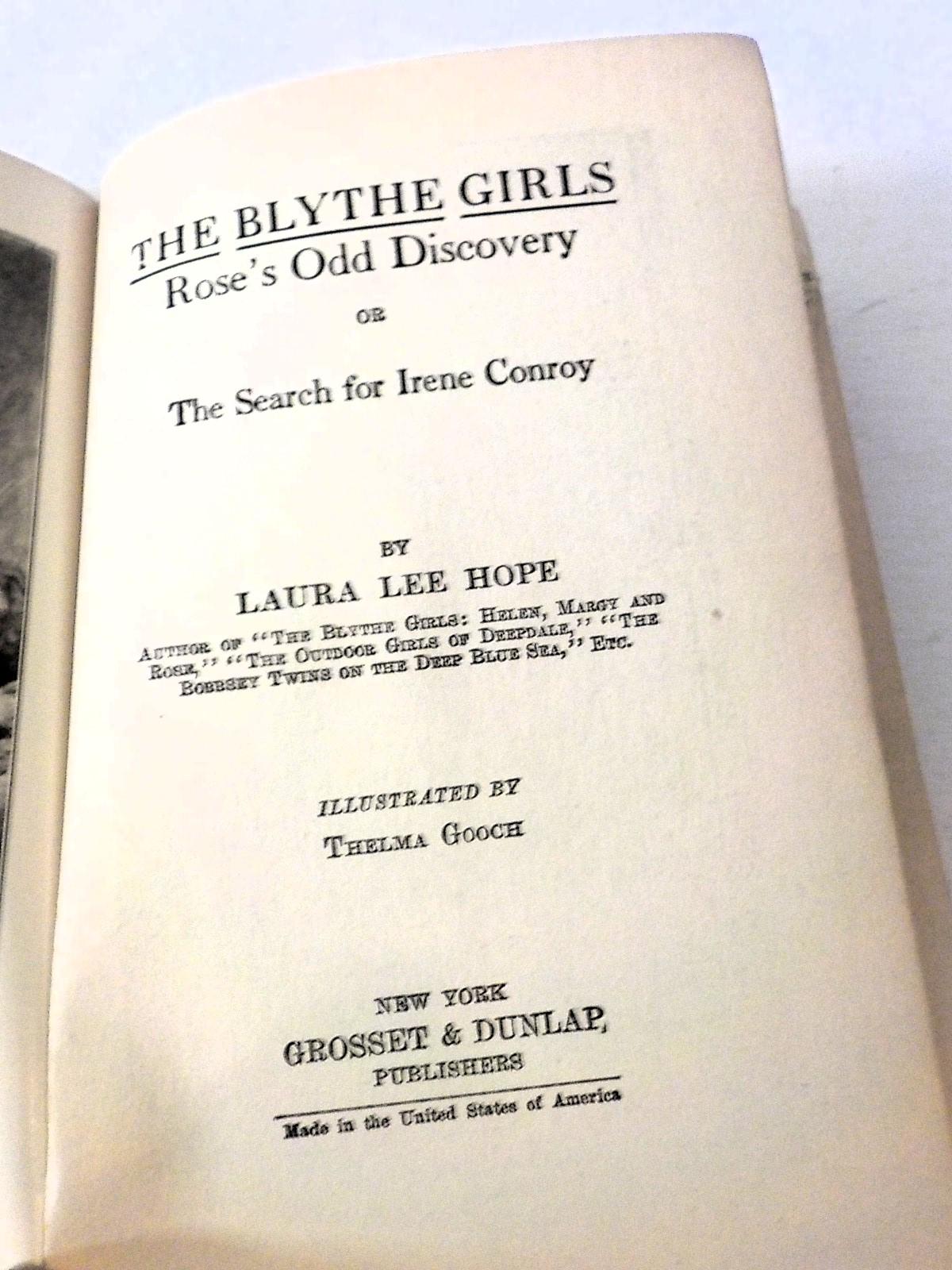The Blythe Girls: Rose's Odd Discovery | Laura Lee Hope | Illustrated | Copyright 1927 | Lot B193