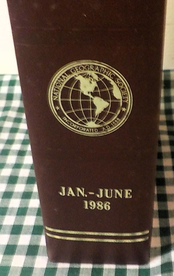National Geographic Magazine Jan–June 1986 — 6-Issue Set with Protective Slip Cover