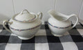 John Maddock & Sons Royal Vitreous Sugar Bowl & Creamer Set — Antique Gold Trim