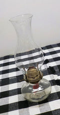 Vintage Oil Lamp 13" - Warda Xico Burner with Glass Chimney