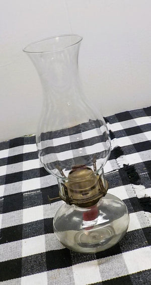 Vintage Oil Lamp 13" - Warda Xico Burner with Glass Chimney