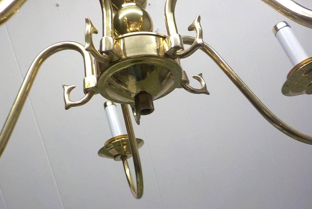 Vintage Brass 5-Arm Chandelier Ceiling Light | New Old Stock | 24" | Item No. 066