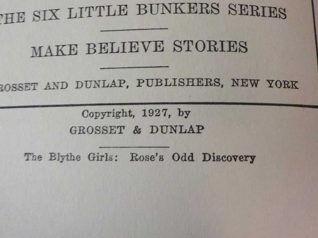The Blythe Girls: Rose's Odd Discovery | Laura Lee Hope | Illustrated | Copyright 1927 | Lot B193