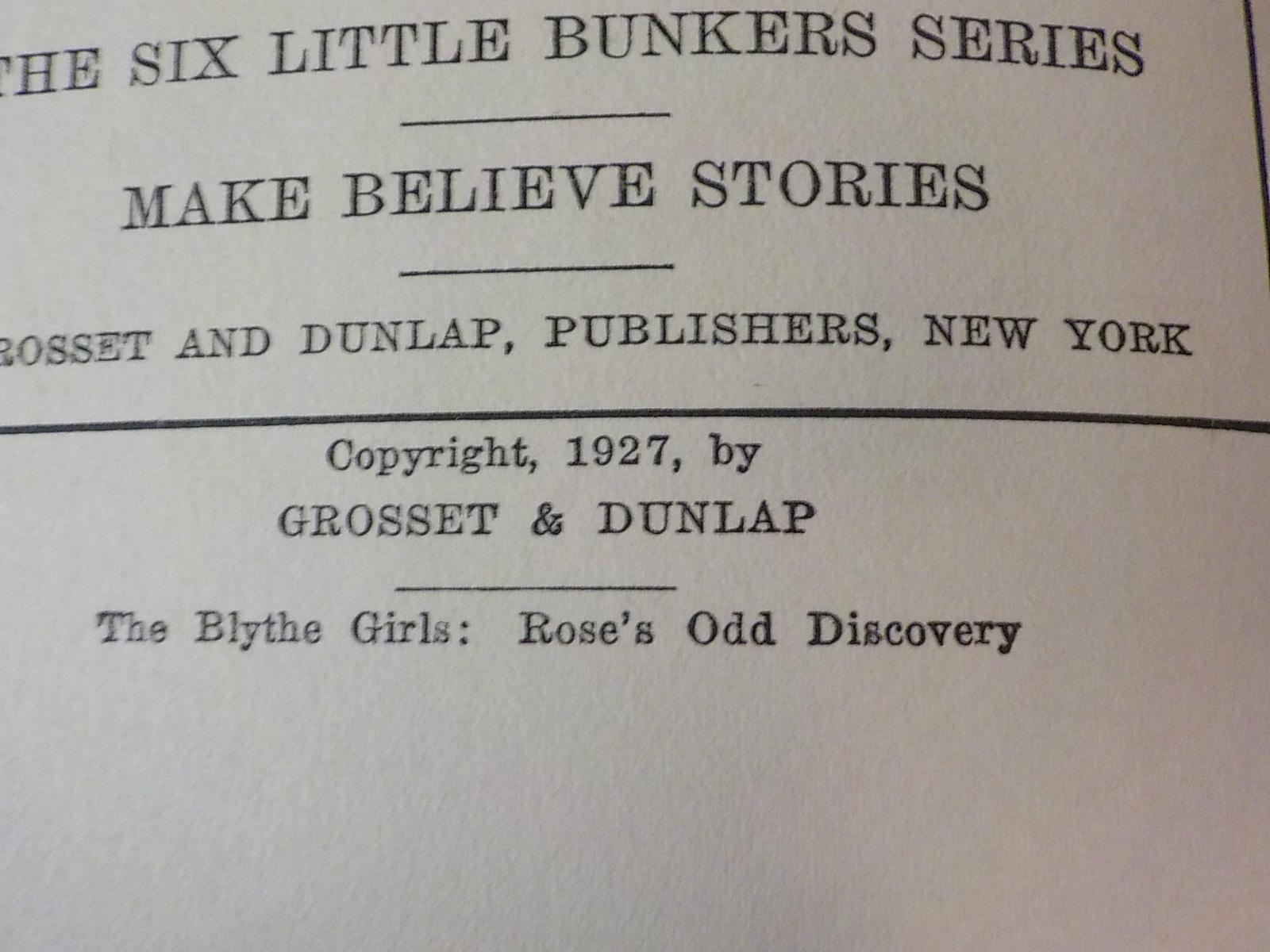 The Blythe Girls: Rose's Odd Discovery | Laura Lee Hope | Illustrated | Copyright 1927 | Lot B193