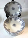 Keswick Wood & Sons England Semi-Porcelain Soup Bowls Set of 4 | 8" Blue Floral | Lot 2452