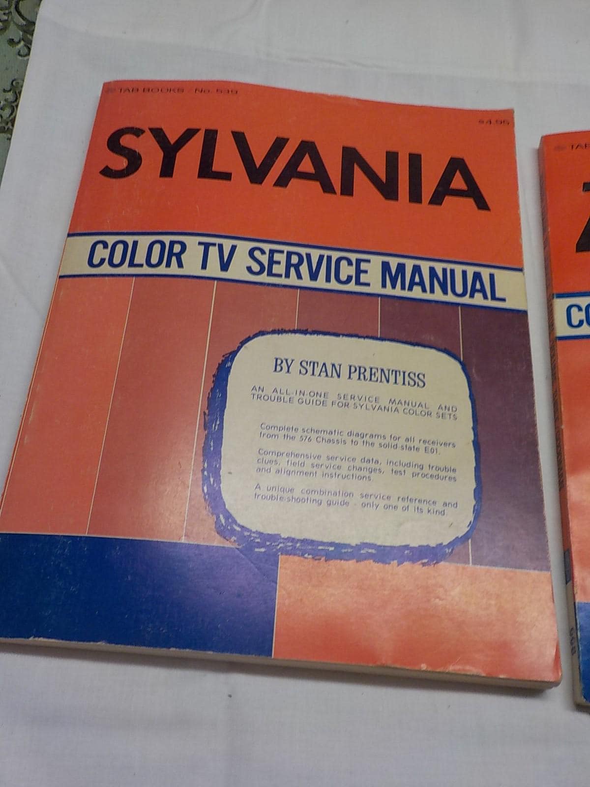 Vintage 1970s Zenith & Sylvania Color TV Service Manuals