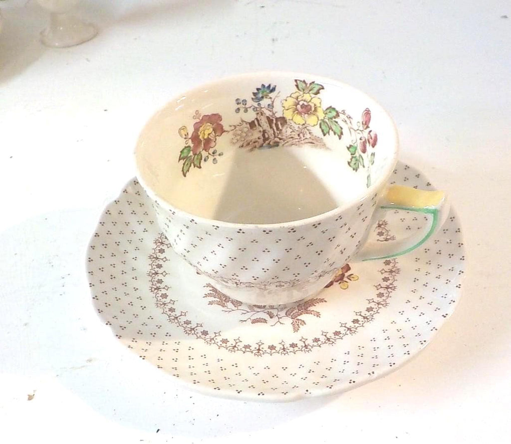 Vintage Royal Doulton Grantham Demitasse Set — Tea Cups, Saucers, Sugar Bowl, Plates & Egg Cup