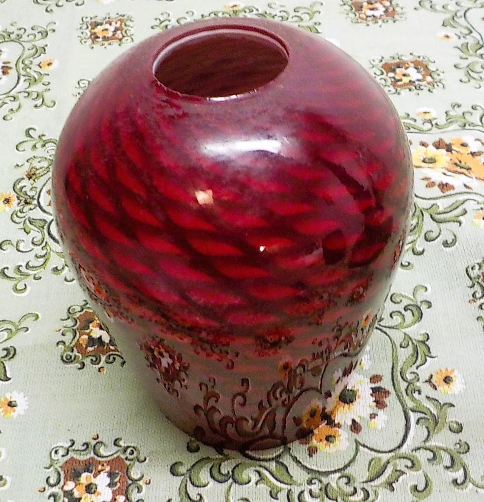 Art Glass Light Shade Red Swirls Lamp Pendant Chandelier 1 5/8" Fitter