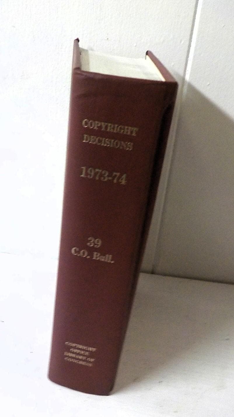 Copyright Decisions 1973-74 Library of Congress Hardcover Book
