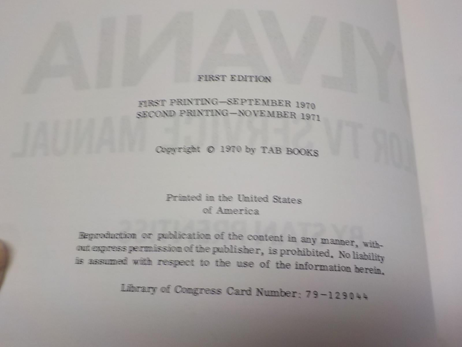 Vintage 1970s Zenith & Sylvania Color TV Service Manuals