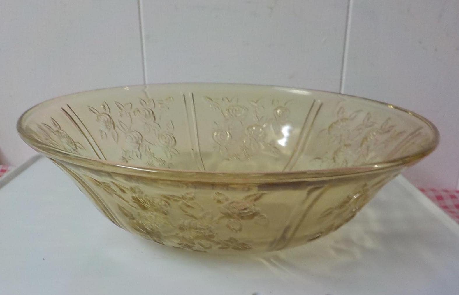 Antique Jeannette Floragold Depression Glass 10" Bowl