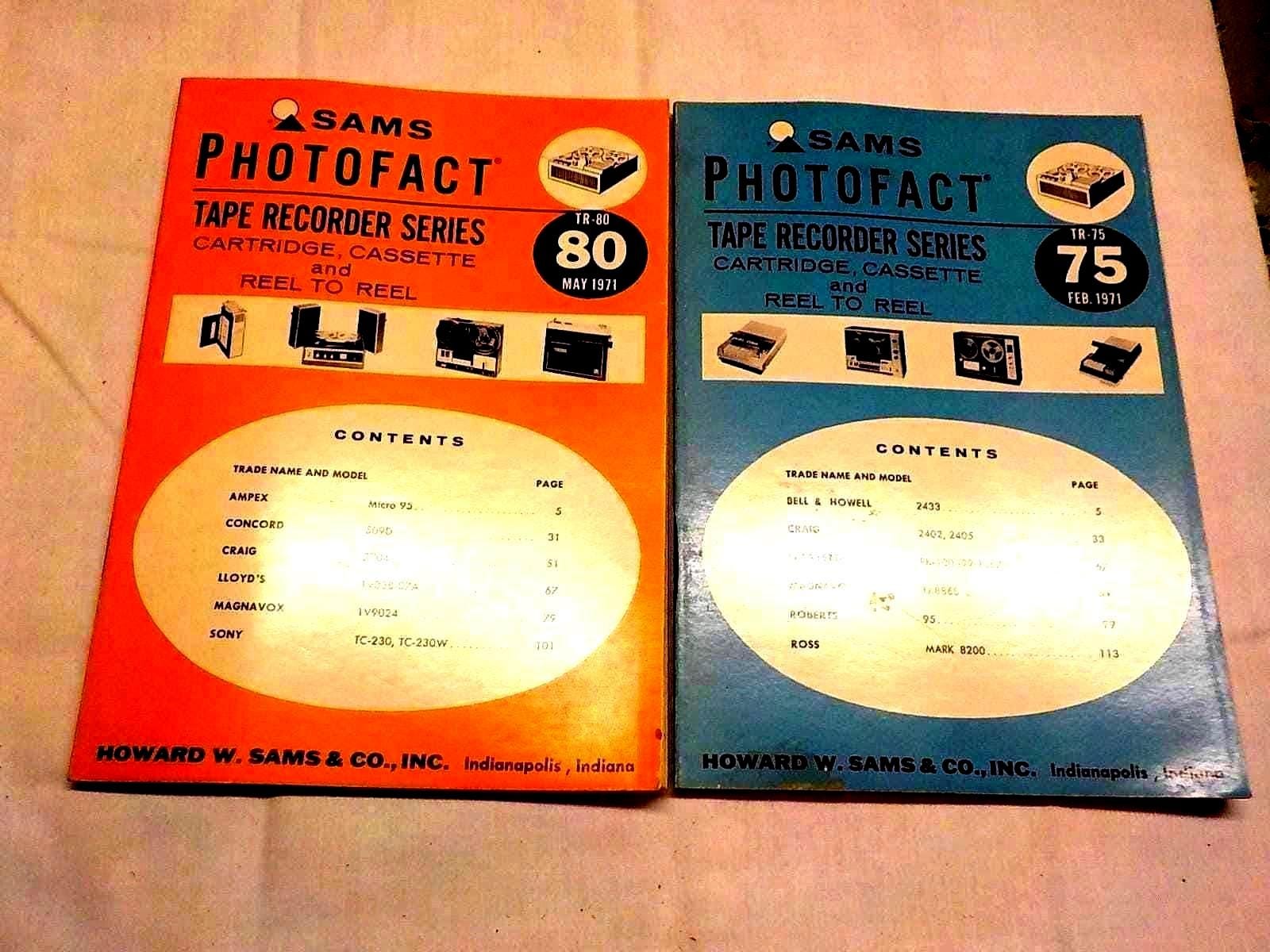 Sams Photofact Tape Recorder Series Service Repair Manual Schematic # 80 and 75 b102