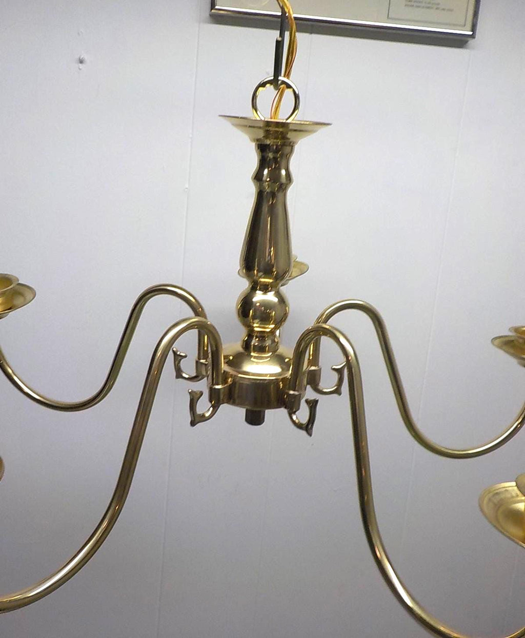 Vintage Brass 5-Arm Chandelier Ceiling Light | New Old Stock | 24" | Item No. 066