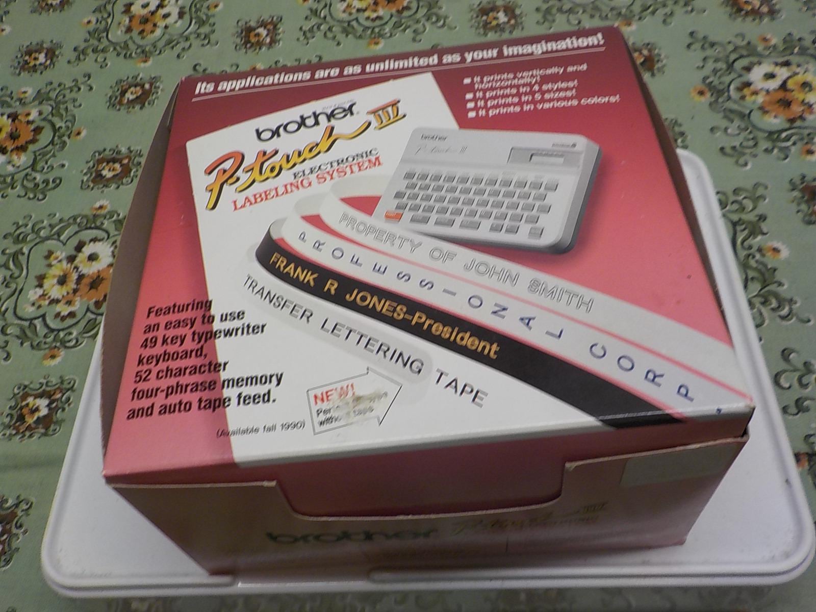 1990 Brother P-touch III Label Maker - Tested Working, In Box