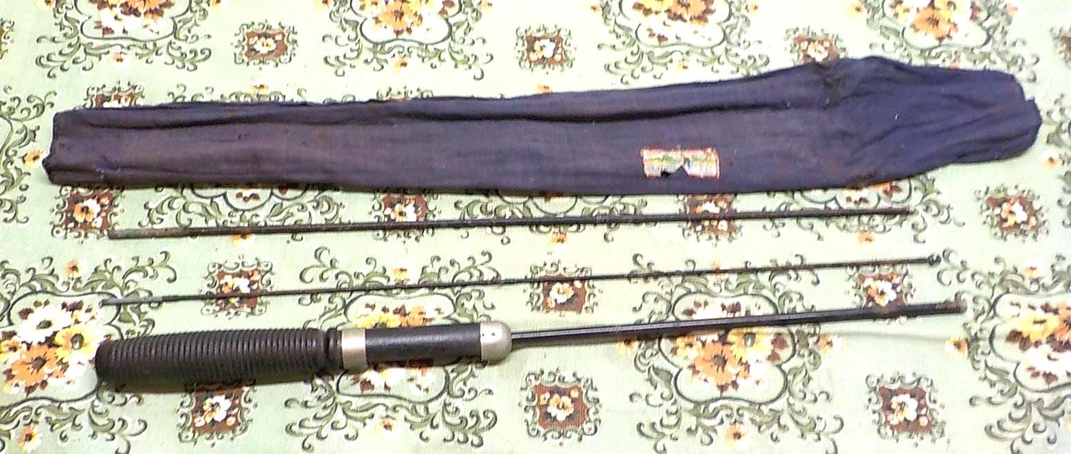 Antique Steel 3pc Fly Fishing Rod Rex 5 ft. item 326