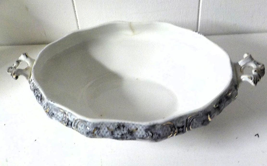 Keswick Wood & Sons England Semi-Porcelain Serving Bowls Set | Purple Floral | 1 Covered | Lot 2451