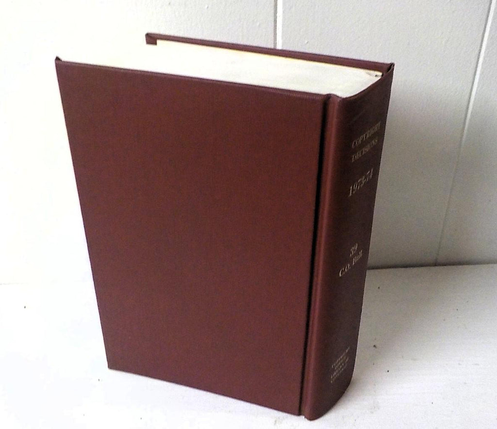 Copyright Decisions 1973-74 Library of Congress Hardcover Book
