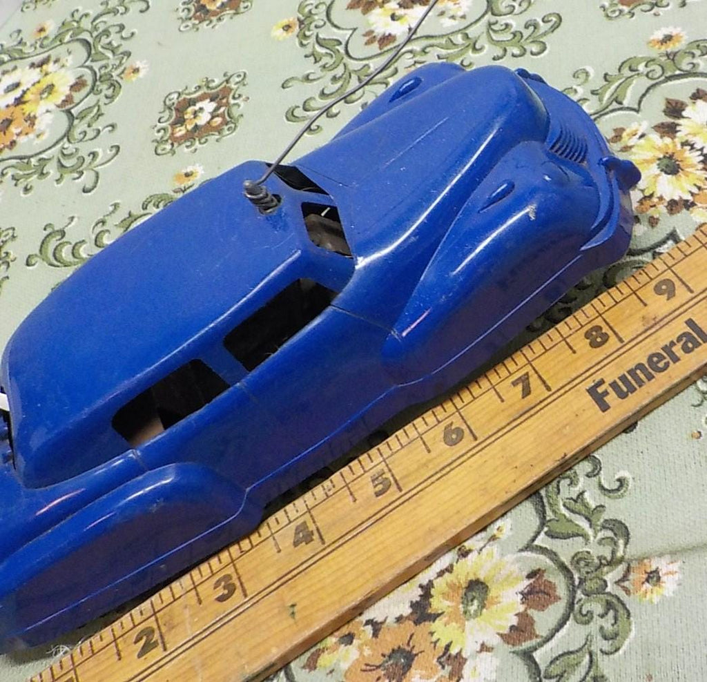 1950s Blue Sedan Tin Wind Up Toy Car -it does Winds Up item 1078