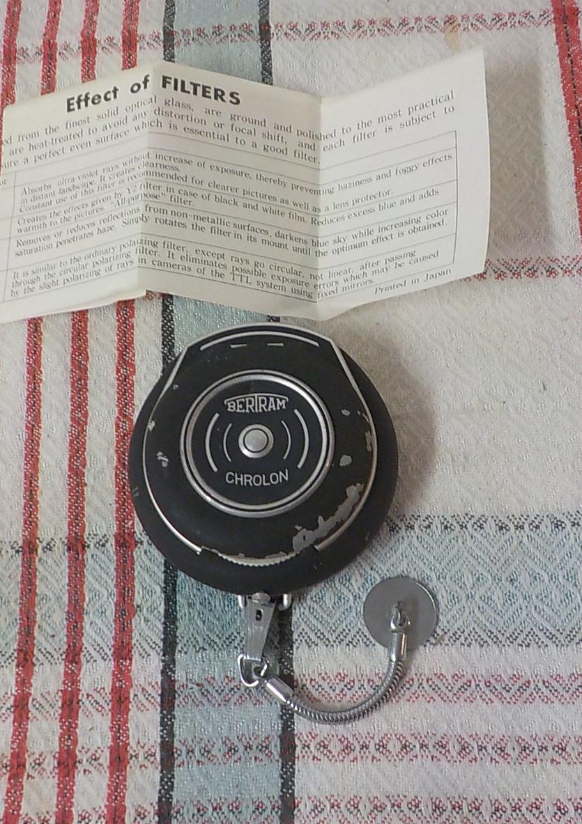 Vintage Bertham Chrolon Light Meter Germany Original Box & Papers -MINT+ item no 817