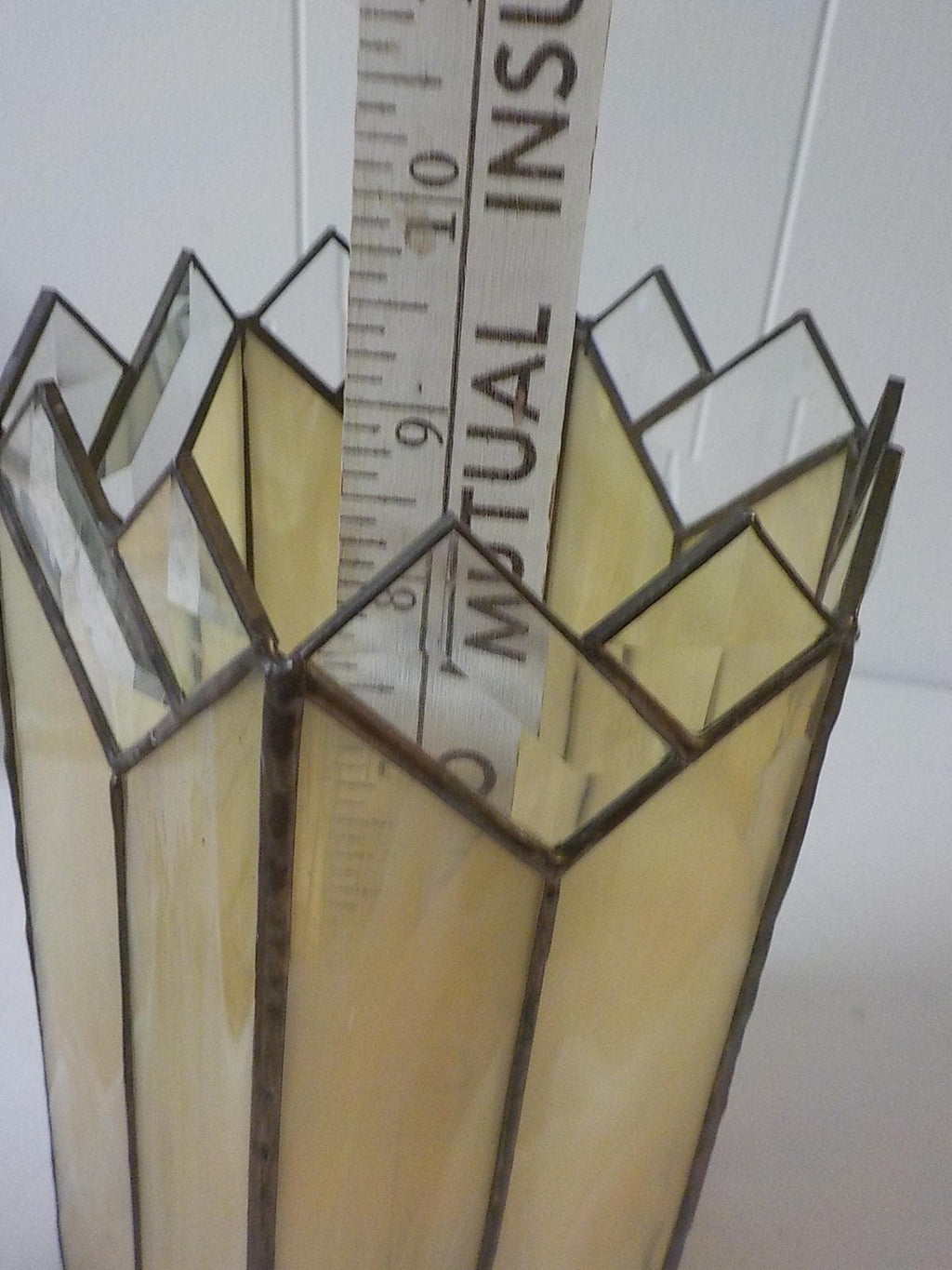 Vintage 6-Sided Leaded Glass Pendant Replacement Shade
