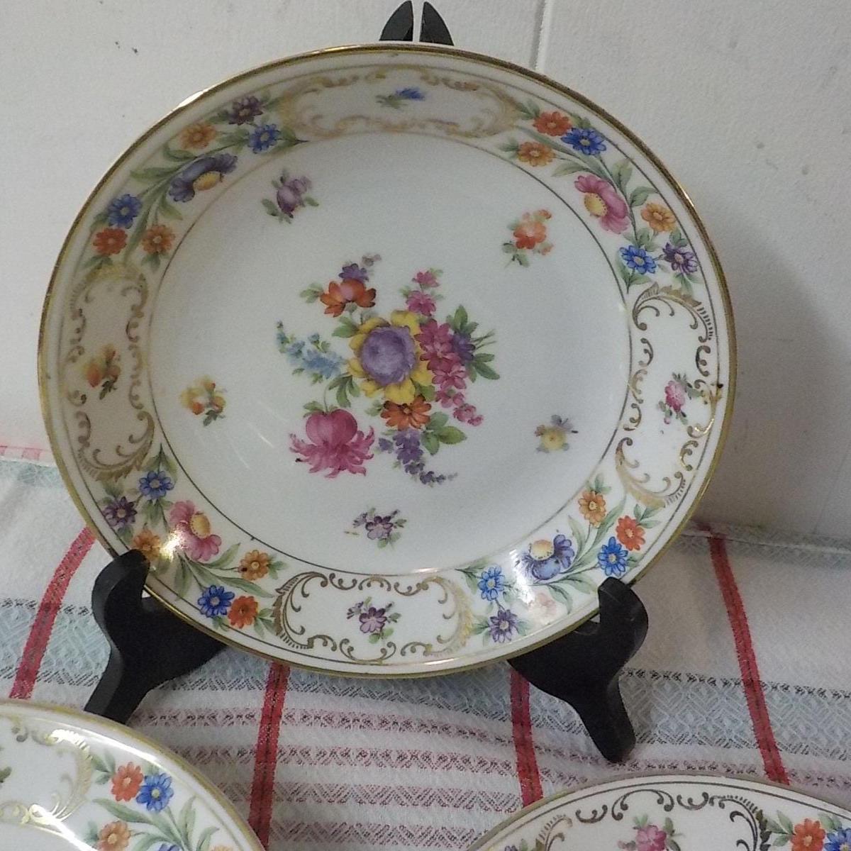 Dresden Style "Royal" Bavaria Germany Soup Bowls 7.5" — Set of 4