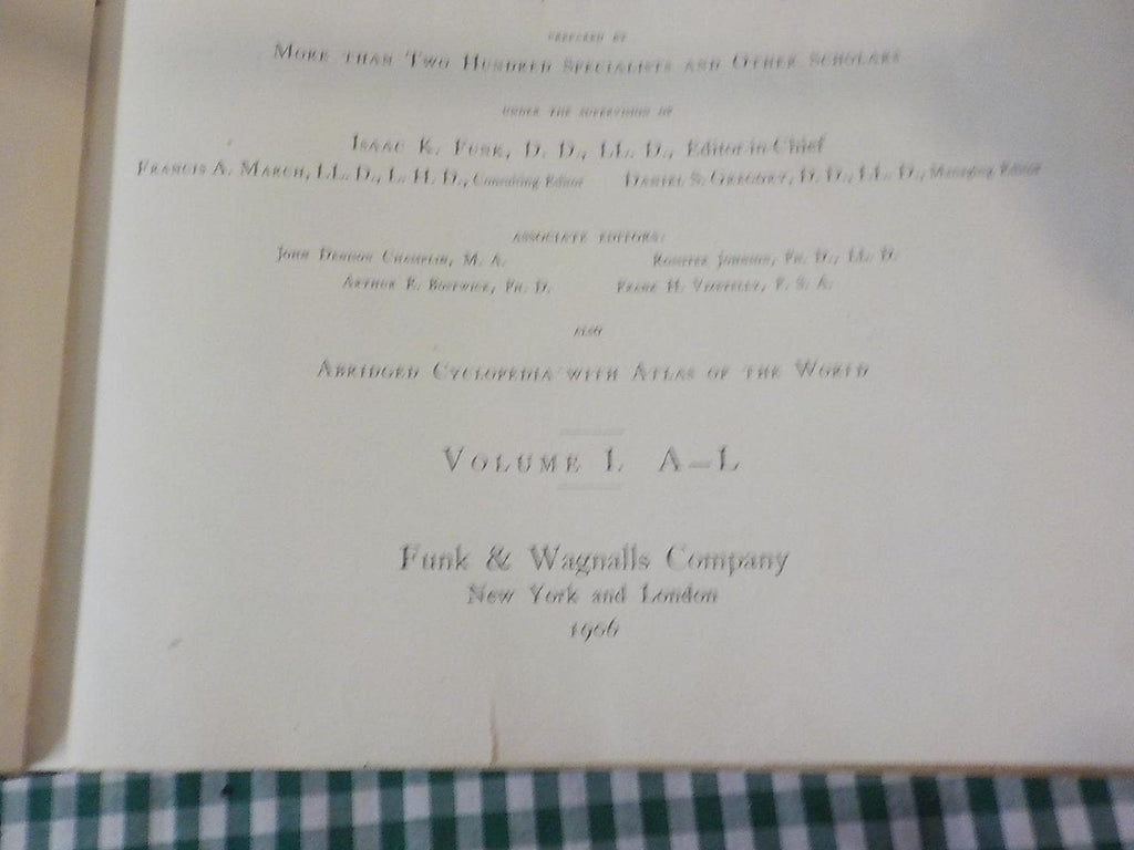 1906 Funk & Wagnall New Standard Dictionary Of The English Language *Repaired B 223