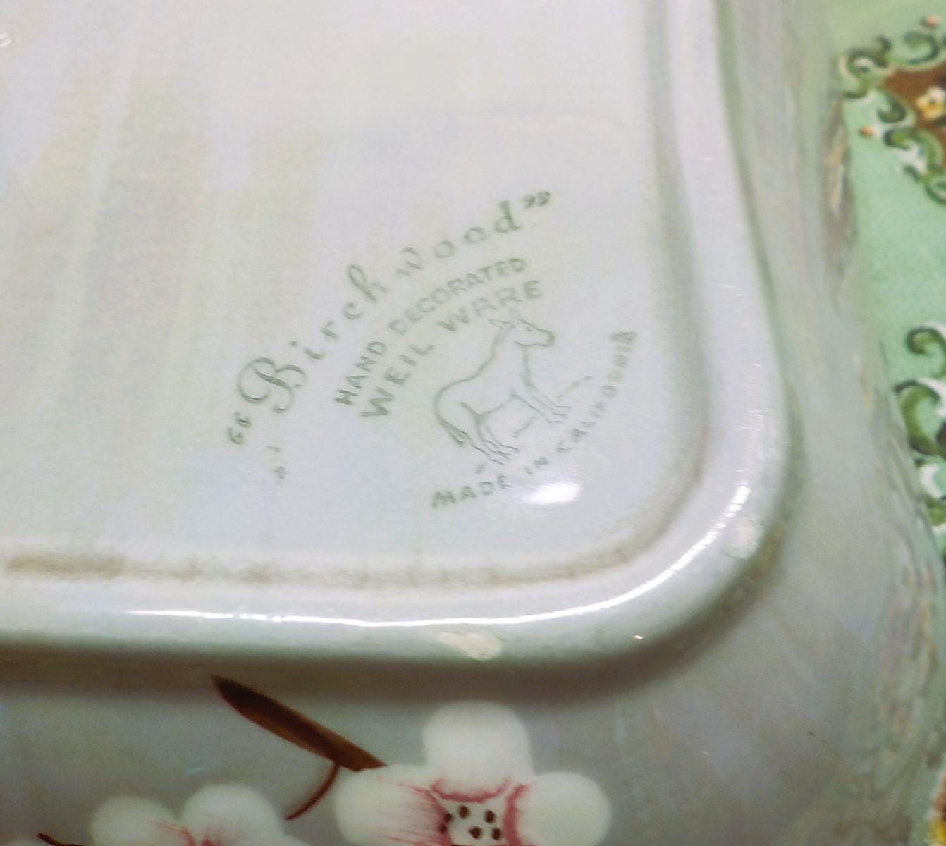 Vintage Weil Ware Condiment Tray: Birchwood Divided Dish with 6 Cups