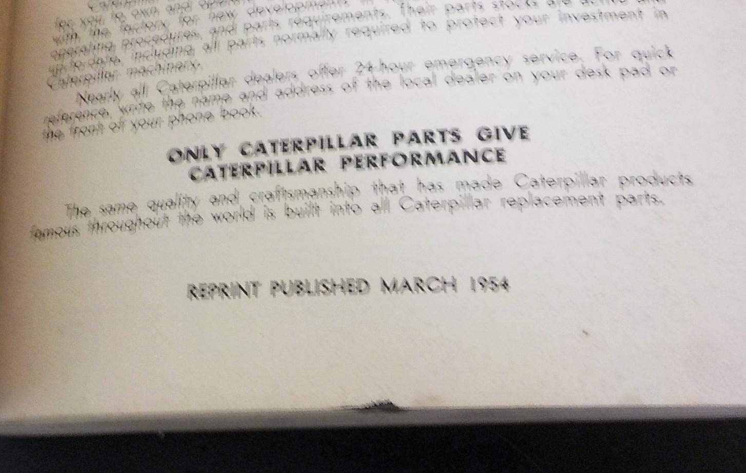 1954 Caterpillar D7 Tractor Parts Book Catalog b 168