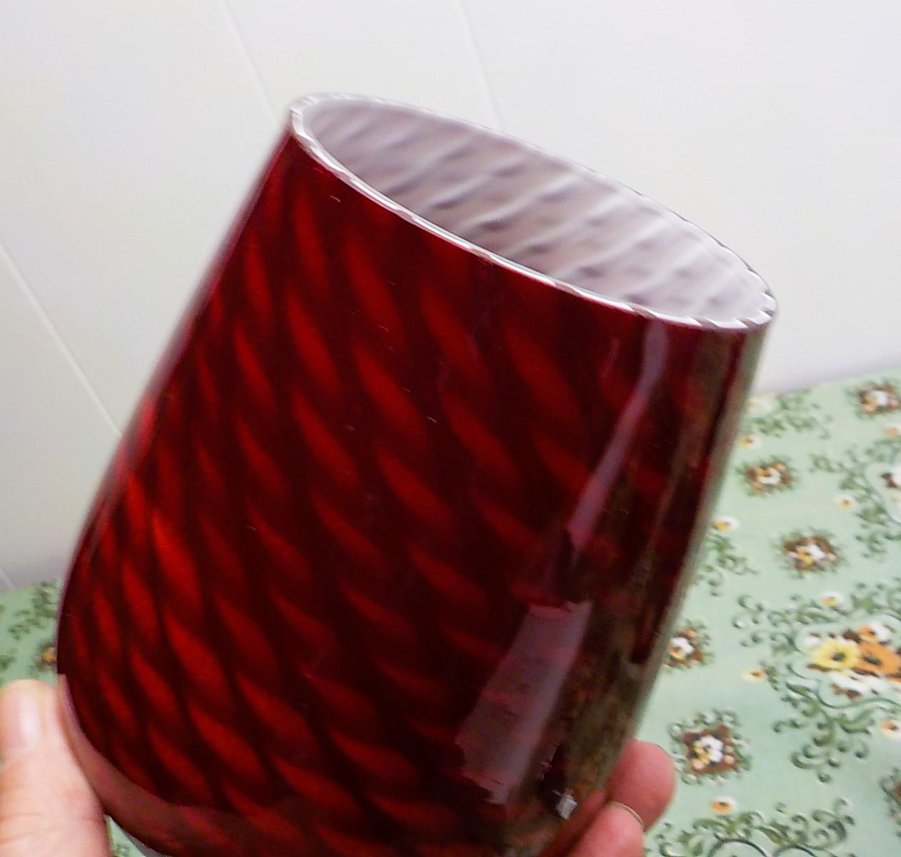 Art Glass Light Shade Red Swirls Lamp Pendant Chandelier 1 5/8" Fitter