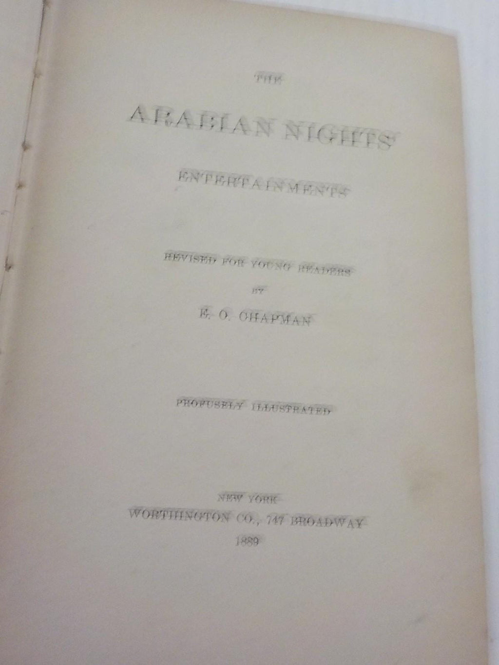 Arabian Nights - Franklin Edition, Revised for Younger Readers, Copyright 1888