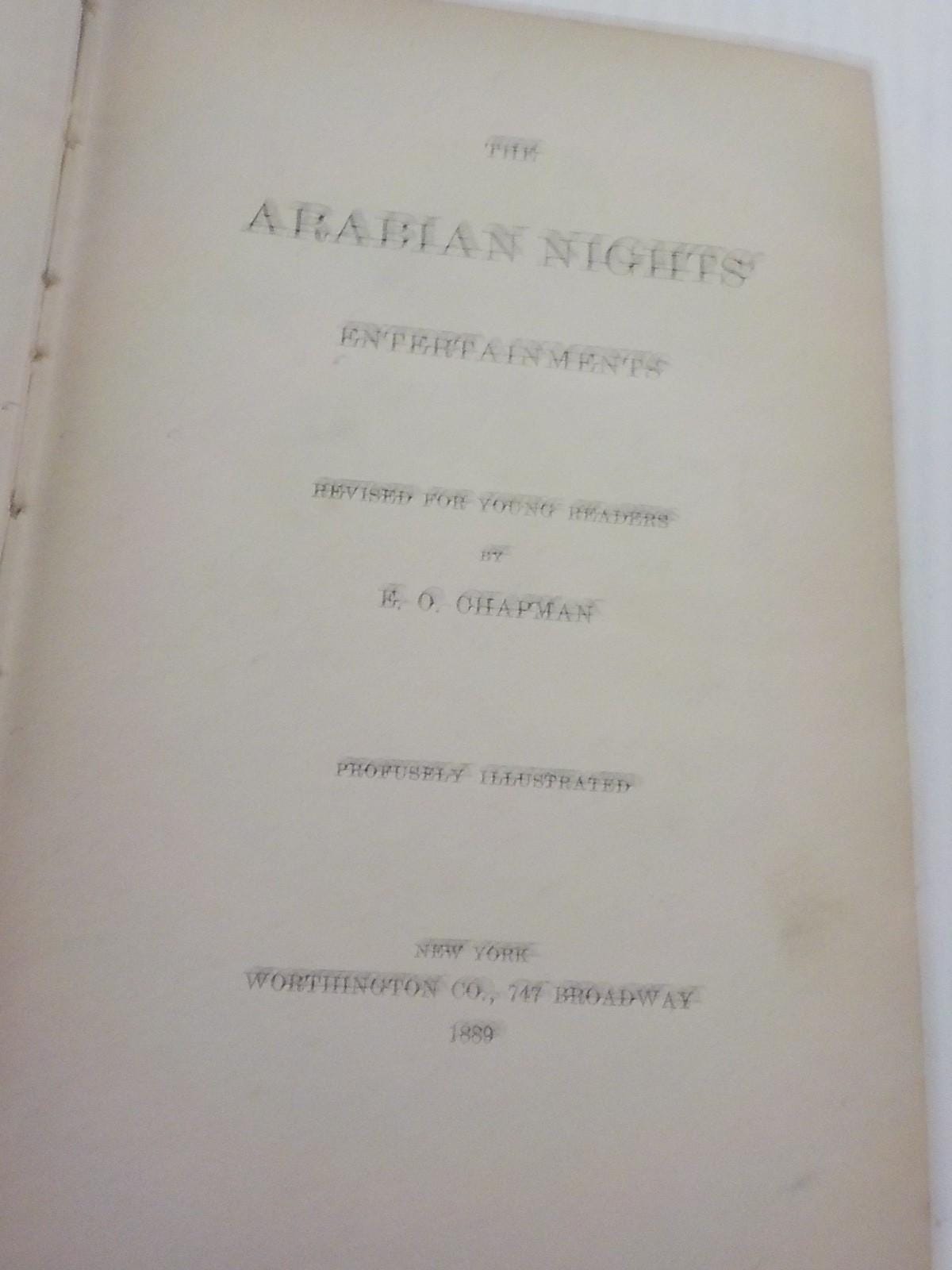 Arabian Nights - Franklin Edition, Revised for Younger Readers, Copyright 1888