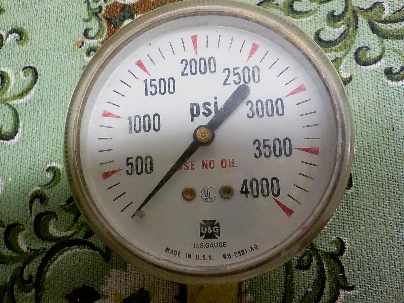 Vintage USG Pressure Gauge 0–4000 PSI — USA Made