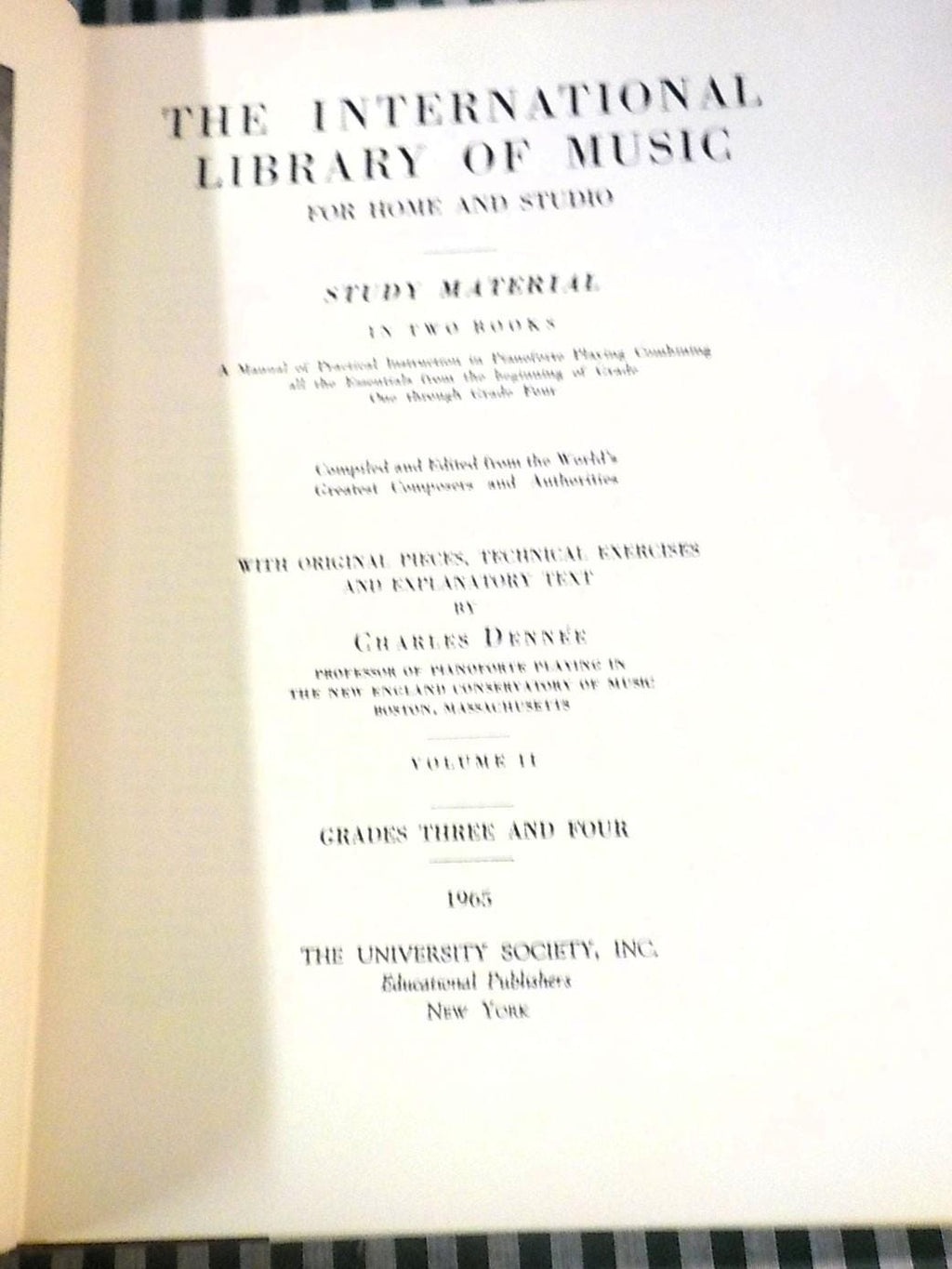 The International Library of Music For Home And Study 2 books Hardcover 1965  b 208 set of 2